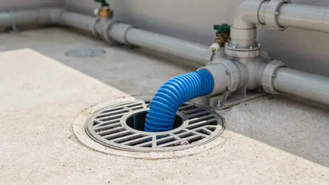 Rückspülwasser entsorgen: Poolfilter-Anschluss mit Schlauch zur ordentlichen Abwasserableitung