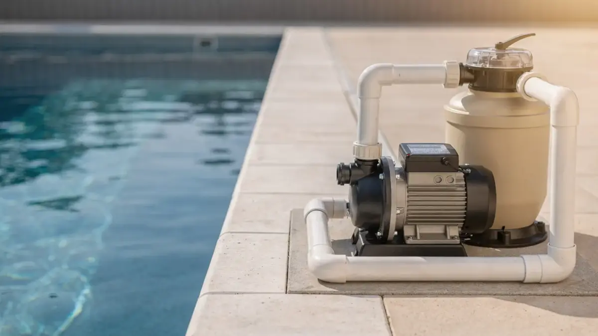 Poolfilteranlage mit Pumpe und Rohrleitungen zur Umwälzleistung im Pool berechnen