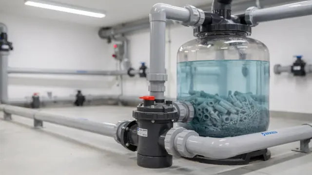 Pool-Filteranlage mit Mehrwegeventil und Filtertank zum Thema Filter im Pool spülen