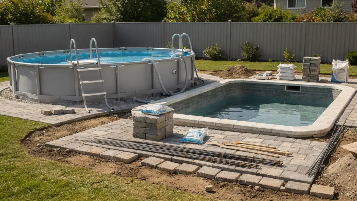 Aufstellpool und Einbaupool im Garten als Vergleich für Kosten und Entscheidungshilfe
