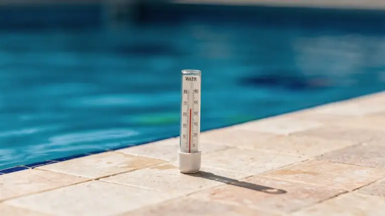 Pool mit Thermometer zur idealen Wassertemperatur für den Pool