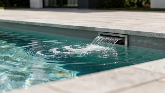 Pool mit Gegenstromanlage an der Beckenwand für das Thema Pool-Gegenstromanlage