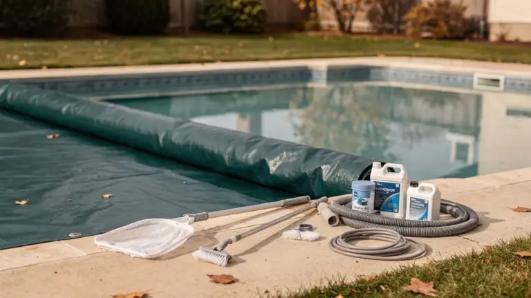 Pool überwintern: Abdeckung und Winterzubehör machen den Pool winterfest