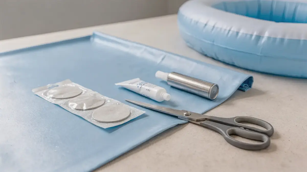 Reparaturset für aufblasbares Poolbecken mit Vinylflicken und Werkzeugen