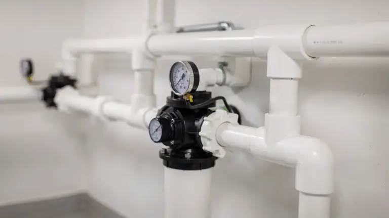 Pool-Filteranlage mit Ventil, Pumpe und Manometer zum Saisonstart einstellen