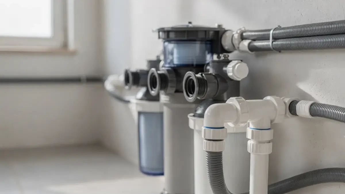 Pooltechnik-Dichtungen prüfen: Dichtungen an Filteranlage, Ventilen und Schläuchen im Technikraum