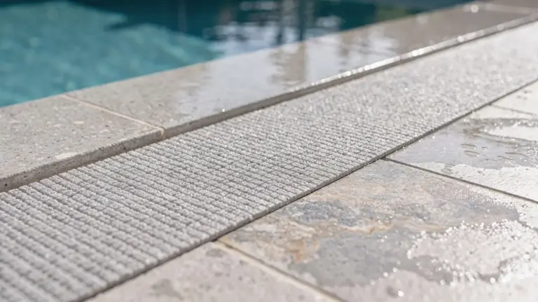 Rutschfeste Matte am Poolrand auf Fliesen: Materialien und Verlegung am Beckenrand